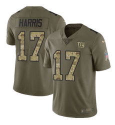 Youth Nike Giants #17 Dwayne Harris Olive Camo Stitched NFL Limited 2017 Salute to Service Jersey