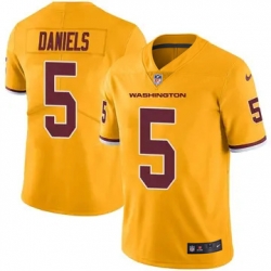 Men Washington Commanders 5 Jayden Daniels Burgundy Rush Stitched Football Jersey