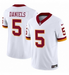 Men Washington Commanders 5 Jayden Daniels White 2025 FUSE Throwback Vapor Limited Football Stitched Jersey Men Washington Commanders 5 Jayden Daniels White 2025 FUSE Throwback Vapor Limited Football Stitched Jersey