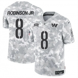 Men Washington Commanders 8 Brian Robinson Jr  2024 F U S E Arctic Camo Salute To Service Limited Stitched Football Jersey