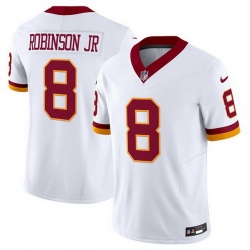 Men Washington Commanders 8 Brian Robinson Jr  White 2025 F U S E  Throwback Vapor Limited Stitched Football Jersey