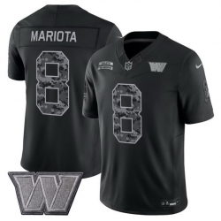 Men Washington Commanders  8 Marcus Mariota Black F U S E  2026 Salute to Service Limited Stitched Football Jersey