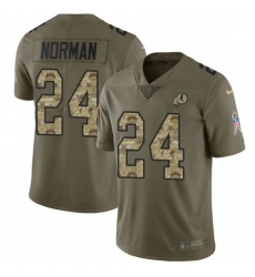 Mens Nike Washington Redskins 24 Josh Norman Limited OliveCamo 2017 Salute to Service NFL Jersey