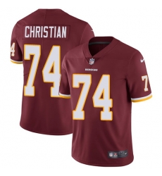 Nike Redskins #74 Geron Christian Burgundy Red Team Color Mens Stitched NFL Vapor Untouchable Limited Jersey