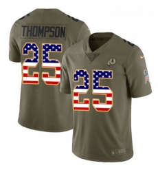 Youth Nike Washington Redskins 25 Chris Thompson Limited OliveUSA Flag 2017 Salute to Service NFL Jersey