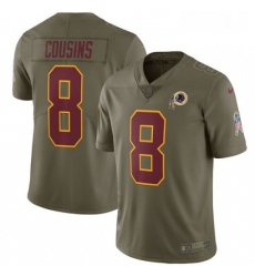 Youth Nike Washington Redskins 8 Kirk Cousins Limited Olive 2017 Salute to Service NFL Jersey