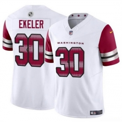 Youth Washington Commanders 30 Austin Ekeler White 2023 F U S E Vapor Limited Stitched Football Jersey