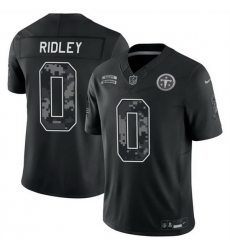 Men Tennessee Titans 0 Calvin Ridley Black F U S E 2026 Salute to Service Limited Stitched Football Jersey