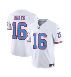 Men Tennessee Titans 16 Treylon Burks White 2023 F U S E  Vapor Limited Throwback Stitched Football Jersey