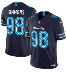 Men Tennessee Titans 98 Jeffery Simmons Navy 2026 F U S E Music City Rivalries Collection Limited Stitched Football Jersey Men Tennessee Titans 98 Jeffery Simmons Navy 2026 F U S E Music City Rivalries Collection Limited Stitched Football Jersey