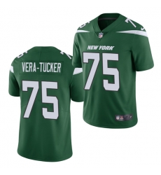 Men's New York Jets #75 Alijah Vera-Tucker Green Vapor Untouchable Limited Stitched Jersey