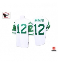 Mitchell and Ness New York Jets 12 Joe Namath White Stitched Authentic Throwback NFL Jersey