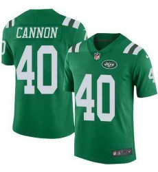 Nike Jets 40 Trenton Cannon Green Color Rush Limited Jersey