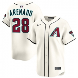 Men Arizona Diamondbacks 28 Nolan Arenado Cream Home Limited Stitched Baseball Jersey
