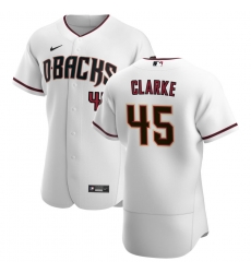 Men Arizona Diamondbacks 45 Taylor Clarke Men Nike White Crimson Flex Base Home Team MLB Jersey