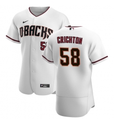 Men Arizona Diamondbacks 58 Stefan Crichton Men Nike White Crimson Flex Base Home Team MLB Jersey