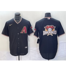 Men Arizona Diamondbacks Black Team Big Logo Cool Base Stitched Baseball Jersey