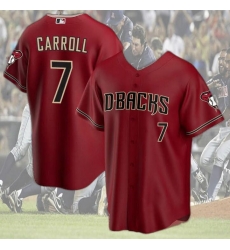 Men Arizona Diamondbacks Dark Red Corbin Carroll #7 Arizona Team Diamondbacks Stitched Baseball Jersey