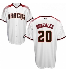 Mens Majestic Arizona Diamondbacks 20 Luis Gonzalez Authentic White Home Cool Base MLB Jersey