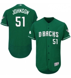 Mens Majestic Arizona Diamondbacks 51 Randy Johnson Green Celtic Flexbase Authentic Collection MLB Jersey