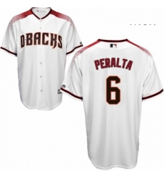 Mens Majestic Arizona Diamondbacks 6 David Peralta Replica White Home Cool Base MLB Jersey 