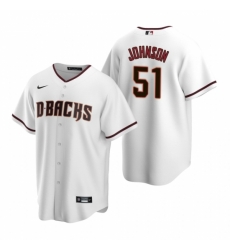 Mens Nike Arizona Diamondbacks 51 Randy Johnson White Home Stitched Baseball Jerse