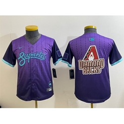 Youth Arizona Diamondbacks Team Big Logo Purple 2025 City Connect Limited Stitched Baseball Jersey 1