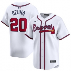 Men Atlanta Braves 20 Marcell Ozuna White 2024 Home Limited Stitched Baseball Jersey