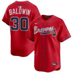 Men Atlanta Braves 30 Drake Baldwin Red 2025 Alternate Limited Stitched Baseball Jersey