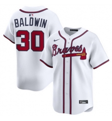 Men Atlanta Braves 30 Drake Baldwin White 2025 Home Limited Stitched Baseball Jersey Men Atlanta Braves 30 Drake Baldwin White 2025 Home Limited Stitched Baseball Jersey
