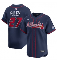 Men Atlanta Braves Austin Riley Navy 2025 Speedway Classic Alternate Limited Stitched Baseball Jersey Men Atlanta Braves Austin Riley Navy 2025 Speedway Classic Alternate Limited Stitched Baseball Jersey