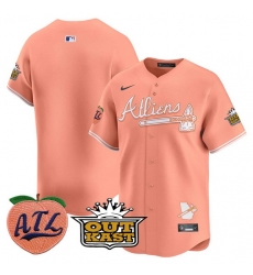 Men Atlanta Braves Blank Peach 2024 Atliens  26 Peach With Outkast Patch Vapor Limited Stitched Baseball Jersey