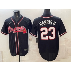 Men Atlanta Braves  Michael Harris II 2026 Fashion Replica Black Out Stitched Baseball Jersey