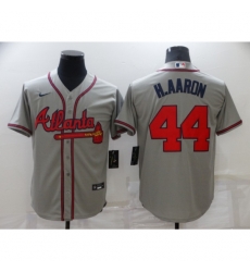 Men's Nike Atlanta Braves #44 Hank Aaron Gray Jersey