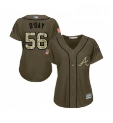 Womens Atlanta Braves 56 Darren O Day Authentic Green Salute to Service Baseball Jersey 