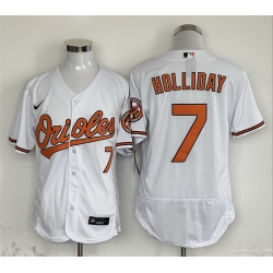 Men Baltimore Orioles 7 Jackson Holliday White Flex Base Stitched Baseball Jersey