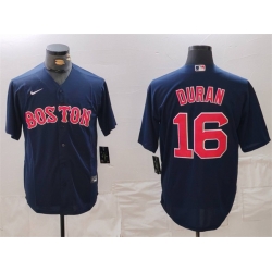 Men Boston Red Sox 16 Jarren Duran Navy Stitched Baseball Jersey