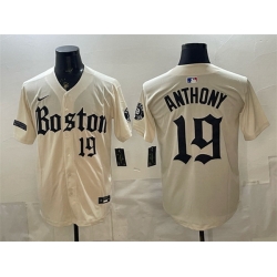 Men Boston Red Sox  19 Roman Anthony Cream Gothic Vapor Limited Stitched Baseball Jersey