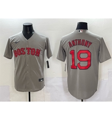 Men Boston Red Sox 19 Roman Anthony Gray Cool Base Stitched Baseball Jersey