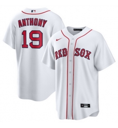 Men Boston Red Sox 19 Roman Anthony White Cool Base Stitched Baseball Jersey Men Boston Red Sox 19 Roman Anthony White Cool Base Stitched Baseball Jersey