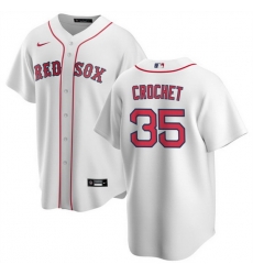 Men Boston Red Sox 35 Garrett Crochet White 2024 Cool Base Stitched Baseball Jersey