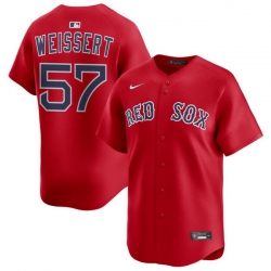 Men Boston Red Sox Nike Home Limited Jersey Red Weissert Greg 57