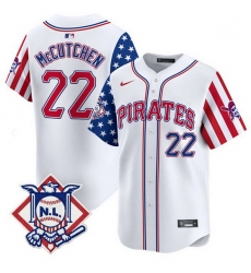 Men Pittsburgh Pirates 22 Andrew McCutchen White 2024 Fourth of July Vapor Limited Stitched Baseball Jersey Men Pittsburgh Pirates 22 Andrew McCutchen White 2024 Fourth of July Vapor Limited Stitched Baseball Jersey