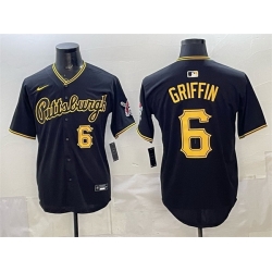 Men Pittsburgh Pirates  6 Konnor Griffin Black Limited Stitched Baseball Jersey