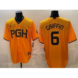 Men Pittsburgh Pirates  6 Konnor Griffin Gold City Connect Stitched Jersey