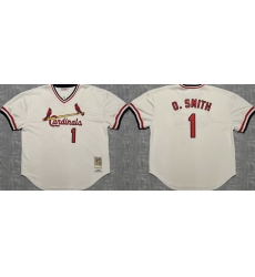 Men St Louis Cardinals 1 Ozzie Smith White Stitched Baseball Jersey Men St Louis Cardinals 1 Ozzie Smith White Stitched Baseball Jersey