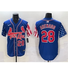 Men St Louis Cardinals 28 Nolan Arenado Royal Independence Day Vapor Premier Limited Stitched Baseball Jersey Men St Louis Cardinals 28 Nolan Arenado Royal Independence Day Vapor Premier Limited Stitched Baseball Jersey