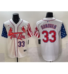 Men St Louis Cardinals 33 Brendan Donovan White Independence Day Vapor Premier Limited Stitched Baseball Jersey Men St Louis Cardinals 33 Brendan Donovan White Independence Day Vapor Premier Limited Stitched Baseball Jersey
