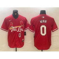 Men St Louis Cardinals  Masyn Winn #0 Red 2024 City Connect Limited Stitched Baseball Jersey