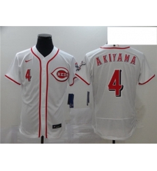 Reds 4 Shogo Akiyama White 2020 Nike Flexbase Jersey